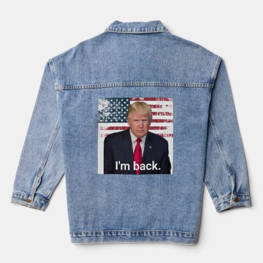 President Trump Ik Ben Terug Denim Jacket (Achterkant)