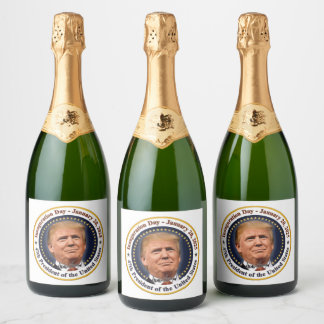 President Trump Inauguratie Dag 20 januari 2025 Sparkling Wijnetiket