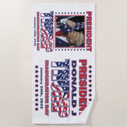 President Trump inauguratiedag 2025 Strandlaken (Voorkant)