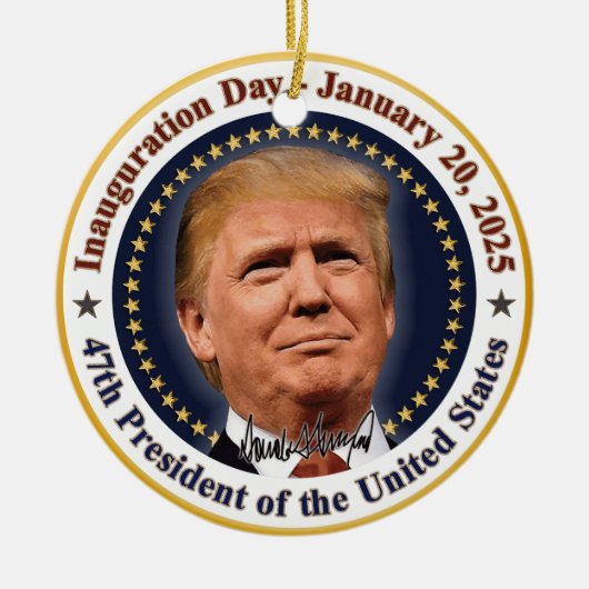 President Trump Inauguratiedag 20 januari 2025 Keramisch Ornament (Voorkant)