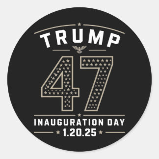 President Trump Inauguratiedag 20 januari 2025 Ronde Sticker