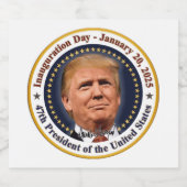 President Trump Inauguratiedag 20 januari 2025 Sparkling Wijnetiket (Enkel label)