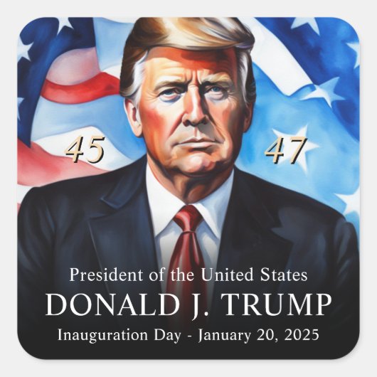 President Trump inauguratiedag Keepsake Vierkante Sticker (Voorkant)