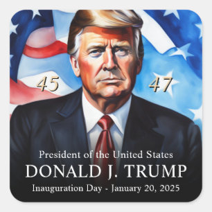 President Trump inauguratiedag Keepsake Vierkante Sticker