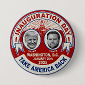 President Trump Inauguratiedag Souvenir Retro Ronde Button 7,6 Cm (Voorkant)