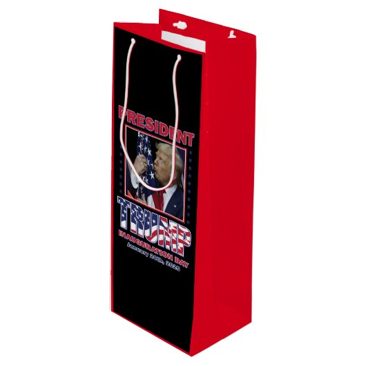 President Trump inauguratiedag Wijn Cadeautas (Voorkant Gekanteld)