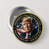 President Trump Inauguration Day Collectible Ronde Button 7,6 Cm (Voorkant /achterkant)