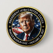 President Trump Inauguration Day Collectible Ronde Button 7,6 Cm (Voorkant)
