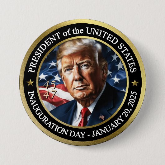 President Trump Inauguration Day Collectible Ronde Button 7,6 Cm (Voorkant)