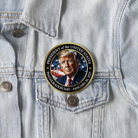 President Trump Inauguration Day Collectible Ronde Button 7,6 Cm (In situ)