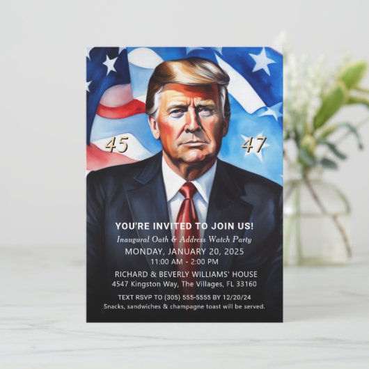 President Trump Inauguration Watch Party Kaart (Staand voorkant)