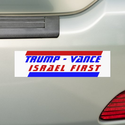 President TRUMP JD VOORUIT ISRAEL FIRST-beleid Bumpersticker (Op auto)