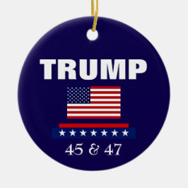 PRESIDENT TRUMP KERSTVERSIERING KERAMISCH ORNAMENT