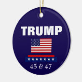 PRESIDENT TRUMP KERSTVERSIERING KERAMISCH ORNAMENT (Links)