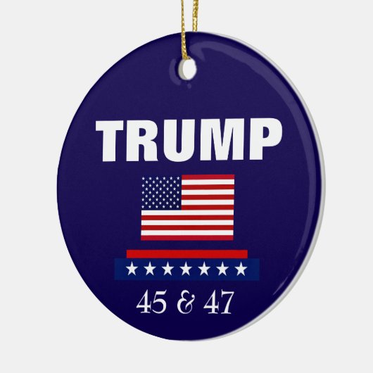 PRESIDENT TRUMP KERSTVERSIERING KERAMISCH ORNAMENT (Links)
