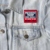 President Trump kiest zelf voor de VS Vierkante Button 5,1 Cm (In situ)