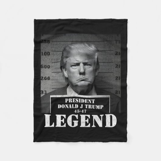 President Trump Legend Mugshot Fleece Deken (Voorkant)