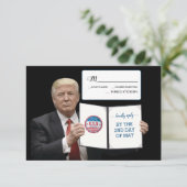 President Trump 🎂 Liefdadig Huwelijksgebruik RSVP Kaartje (Staand voorkant)