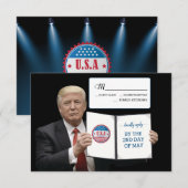 President Trump 🎂 Liefdadig Huwelijksgebruik RSVP Kaartje (Voorkant / Achterkant)