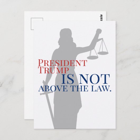 President Trump ligt niet boven de wet Lady Justic Briefkaart (Voorkant / Achterkant)