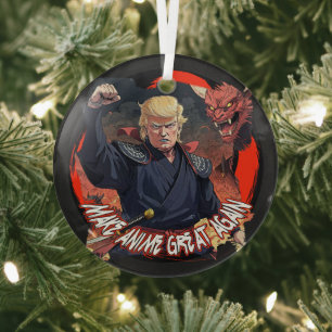 President Trump maakt anime weer geweldig Glas Ornament