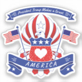 President Trump maakt een geweldig Amerika Sticker (Voorkant)