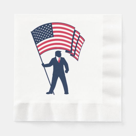 President Trump met de vlag van de VS Servet (Voorkant)