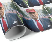 President Trump met een rood MAGA Pet Cadeaupapier (Rol Hoek)