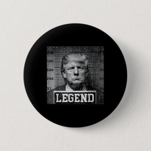 President Trump Mug Shot Legende Republikeinse Tru Ronde Button 5,7 Cm