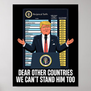President Trump Nieuwe Tarief Grappige Quote We Ku Poster