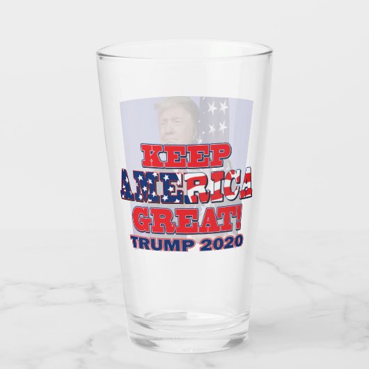 President Trump omhelst de Amerikaanse vlag Glas (Achterkant)