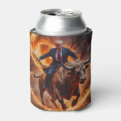 President Trump op Bull met Fire koelbox Blikjeskoeler (Blikje Voorkant)