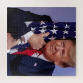 President Trump overvalt de Amerikaanse vlag 20 Legpuzzel (Horizontaal)
