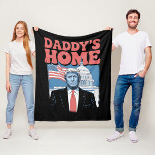 President Trump Papa Komt Naar Huis Neem Amerika W Fleece Deken