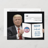 President Trump 📜 Patriottische bruiloft Aankondigingskaart (Voorkant / Achterkant)