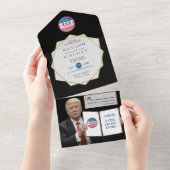 President Trump 🇺🇸✨ Patriottische bruiloft Custo All In One Uitnodiging (Afscheurbaar)