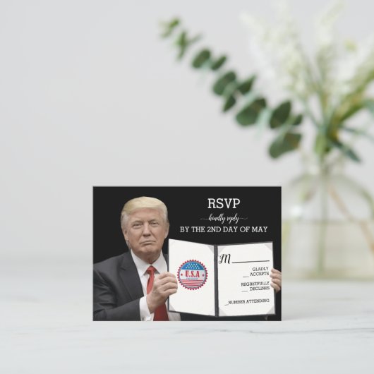 President Trump 📜 Patriottische bruiloft Informatiekaartje (Staand voorkant)