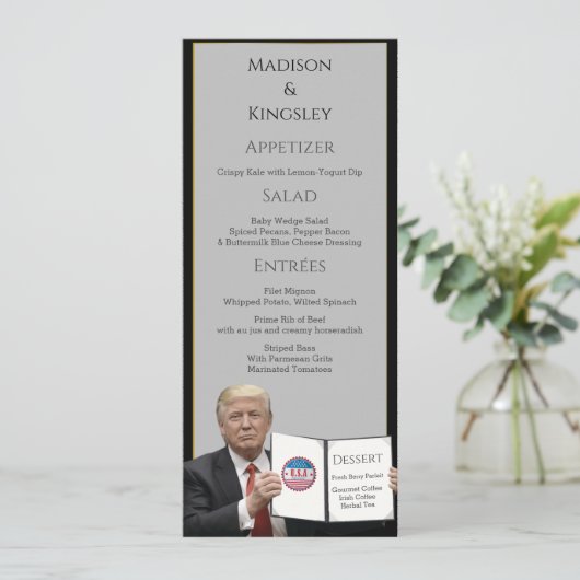 President Trump 📜 Patriottische bruiloft Menu (Staand voorkant)