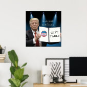 President Trump 📜 Patriottische huwelijkscadeau t Poster (Thuiskantoor)