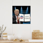 President Trump 📜 Patriottische huwelijkscadeau t Poster (Keuken)