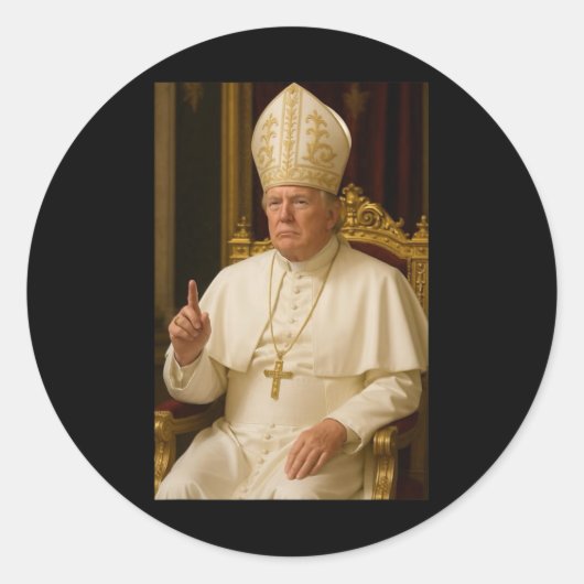 President Trump Paus 2025 Ronde Sticker (Voorkant)