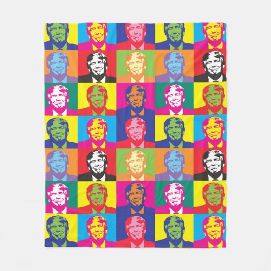 President Trump Pop Art Fleece Deken (Voorkant)