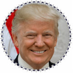 President Trump-portret Staand Fotobeeldje<br><div class="desc">Een portret van President Trump,  hier verkrijgbaar als foto-sculptuur.</div>