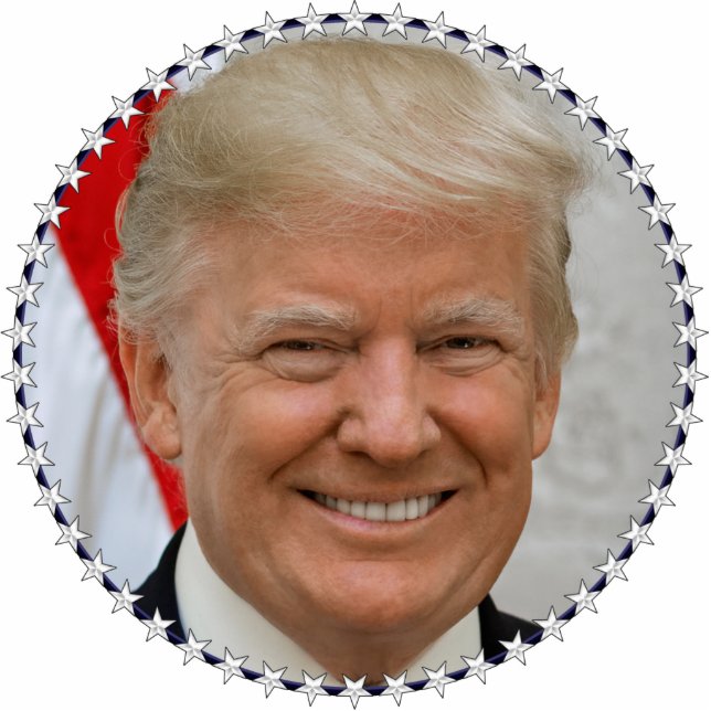 President Trump-portret Staand Fotobeeldje (Voorkant)