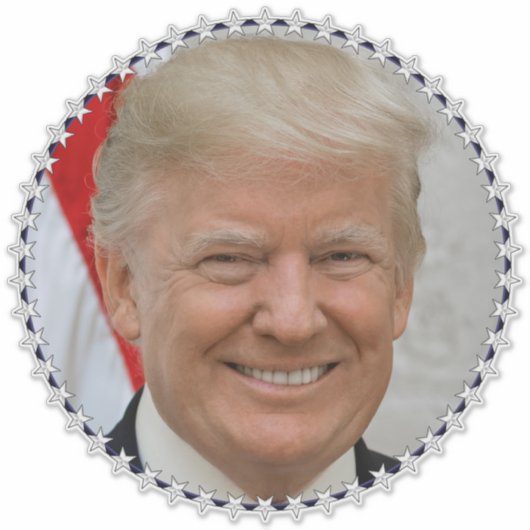 President Trump-portret Sticker (Voorkant)