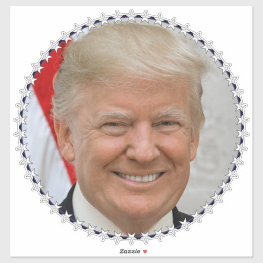 President Trump-portret Sticker (Vel)