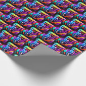 PRESIDENT TRUMP PSYCHEDLIC KLEUREN CADEAUPAPIER (Hoek)