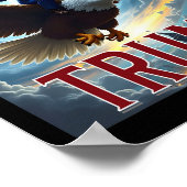 President Trump rijdt op een adelaar. patriottisch Poster (Hoek)