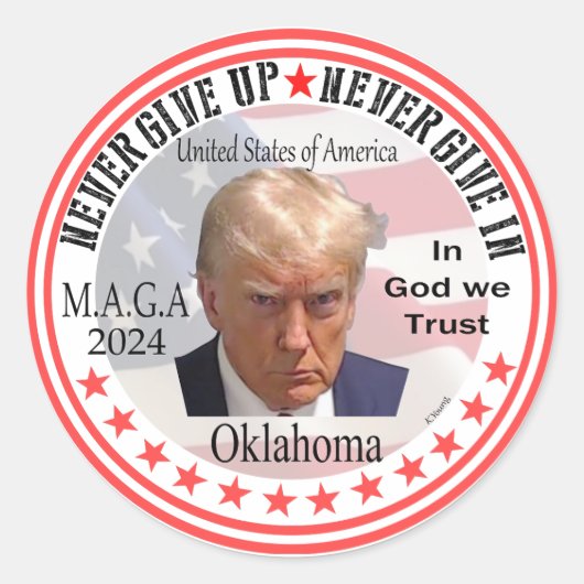 President Trump Rode golf door Amerika, het maken Ronde Sticker (Voorkant)
