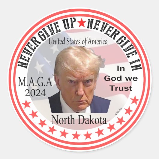 President Trump Rode golf door Amerika Ronde Sticker (Voorkant)